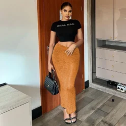 Autumn Mid-Waist Slim Long Skirt -Women Fashion Shop 486980352d312576