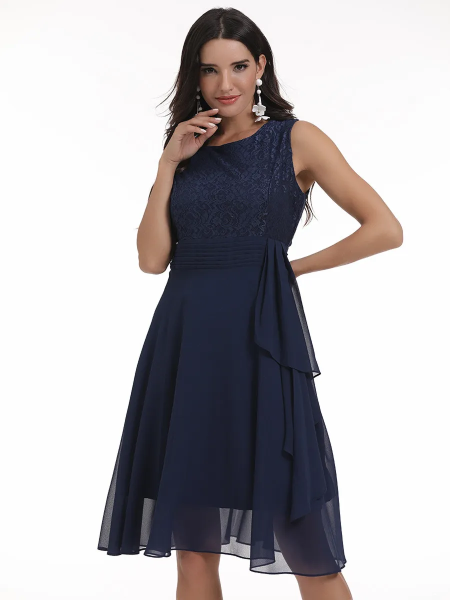 Women Chiffon Lace Dress 3 Women Chiffon Lace Dress