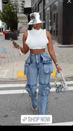 Stylish Casual Patchwork Multi-Pocket Denim Pants 27 Stylish Casual Patchwork Multi-Pocket Denim Pants -Women Fashion Shop 49b0f260b155d9d2