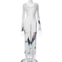 Women's Autumn Fashion Casual Printed Long Sleeve Round Neck Flowing Sleeve Hem Sexy Dress 35 Women's Autumn Fashion Casual Printed Long Sleeve Round Neck Flowing Sleeve Hem Sexy Dress -Women Fashion Shop 4a185791916da96e