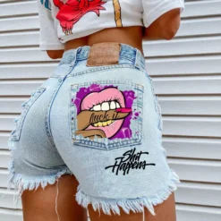 Women's Print Fashion Ripped Denim Shorts -Women Fashion Shop 4b00f6a426ba1a80