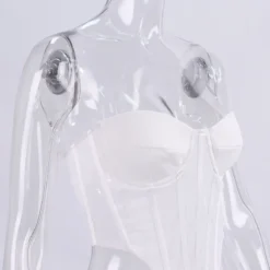 Women Sexy Mesh Fishbone Strapless Crop Top -Women Fashion Shop 4b10ce4416e8a6b0