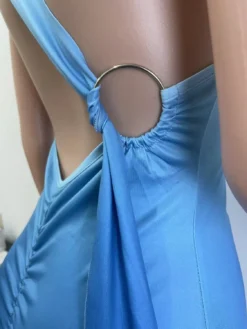 Women's Summer Sleeveless Slash Shoulder Gradient Color Sexy Slim Long Dress -Women Fashion Shop 4b79f0de4e7df744