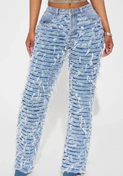 Women Raw Edge Fringe Stretch Denim Pants -Women Fashion Shop 4c60f52b9065b12e