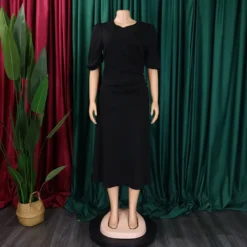 Women's Summer Chic Elegant Solid Plus Size Dress -Women Fashion Shop 4c9f39b904833097