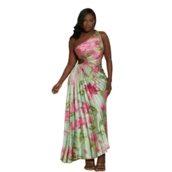 Women Printed Slash Shoulder Pleated Dress -Women Fashion Shop 4d657cc9b47dee6d