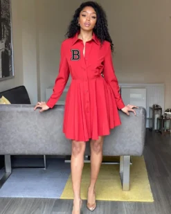 Women's Shirt Dress Long Sleeve Letter Print Dress -Women Fashion Shop 4d91e84f38d105e4