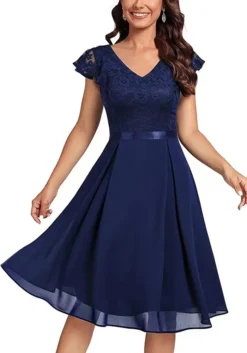 Women Lace Cutout Chiffon Dress -Women Fashion Shop 4ed8e42e1a6f0cb6