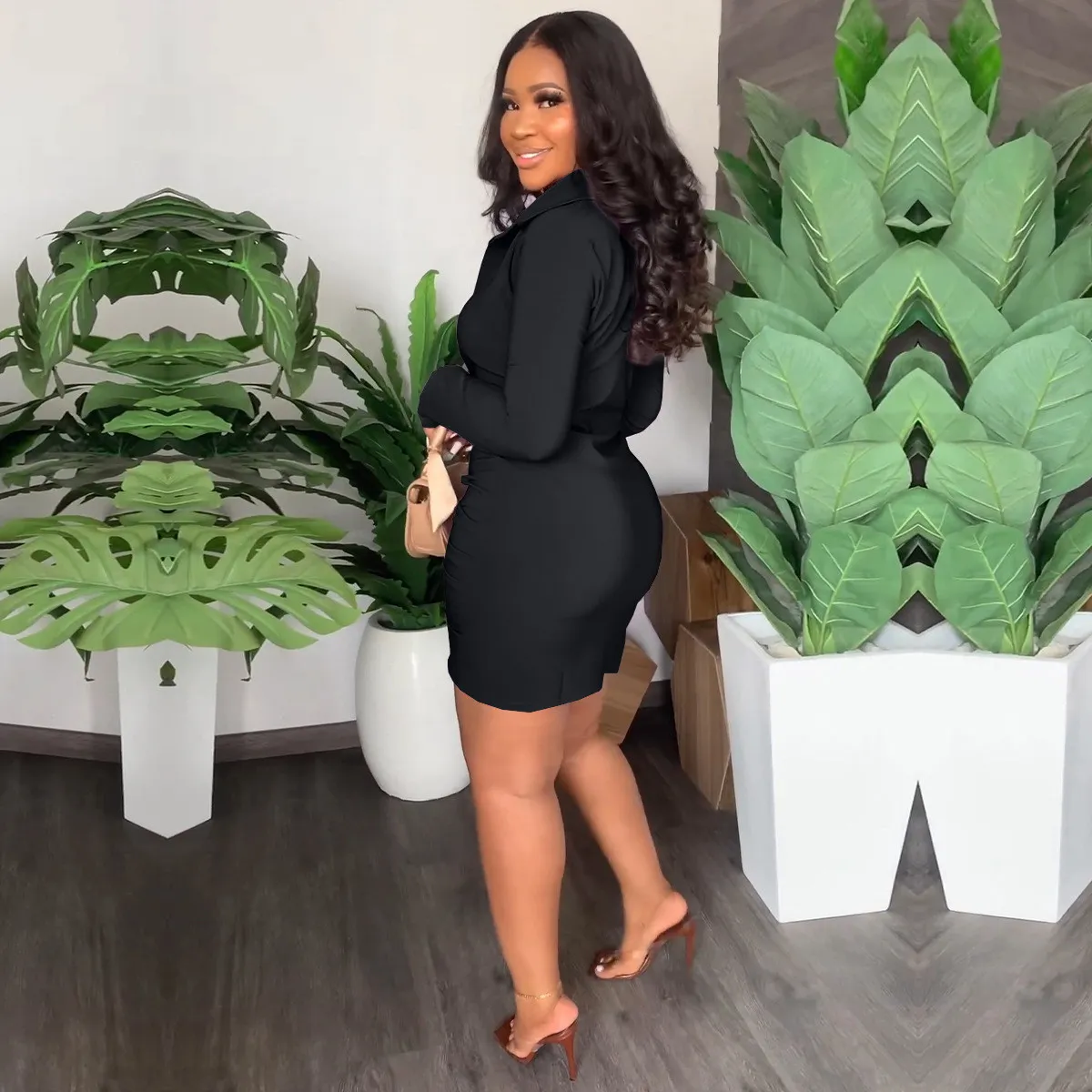 Women'S Spring Summer Irregular Long Sleeve Shirt Dress 8 Women'S Spring Summer Irregular Long Sleeve Shirt Dress - Image 6