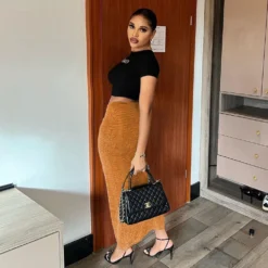 Autumn Mid-Waist Slim Long Skirt -Women Fashion Shop 5056cc01cd40eee5