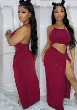 Women Sexy Backless Cut Out Slit Bodycon Dress -Women Fashion Shop 50f1726da36dd725