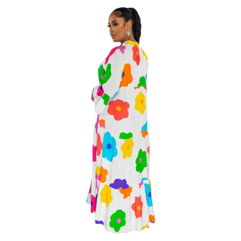 Women Floral Print Loose Long Dress 7 Women Floral Print Loose Long Dress - Image 5