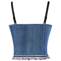 Street Outdoor Wear Suspenders Low Back Stretch Denim Zip Camisole Sexy Shapewear -Women Fashion Shop 51ee01cedd07e5dc