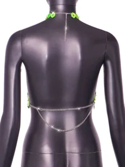 Women Sexy Backless Halter Neck Heart Print Top