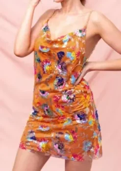 Sexy Strap Low Back Sequin Floral Chain Women's Sexy Short Dress -Women Fashion Shop 520193ead0be123b