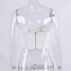 Women Sexy Mesh Fishbone Strapless Crop Top -Women Fashion Shop 5367283e3f60e233