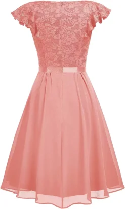 Women Lace Cutout Chiffon Dress -Women Fashion Shop 536aa8de55fdc076