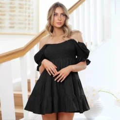 Women Sexy Ruffles Chic Cascading Ruffles Dress -Women Fashion Shop 53de39f3b8d0e67f