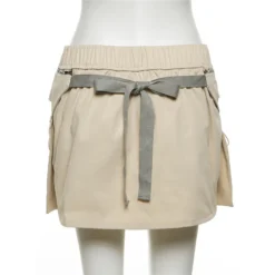 Women Solid Cargo Pocket Bodycon Skirt -Women Fashion Shop 53ebde9d2e42f492