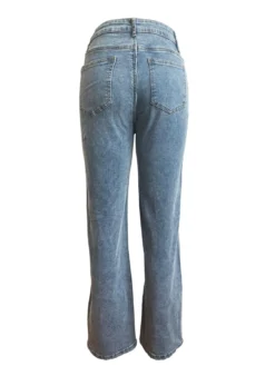 Women's Stretch Denim Pants Twist Hollow Loose Straight Jeans -Women Fashion Shop 5455b5bfffdf0238