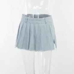 Women Street CasualDenim Pleated Skirt 17 Women Street CasualDenim Pleated Skirt -Women Fashion Shop 54b1f43df015895e