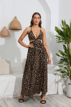 Women Leopard V-Neck Strap Maxi Dress 14 Women Leopard V-Neck Strap Maxi Dress -Women Fashion Shop 54e40f0a6e0dccbd