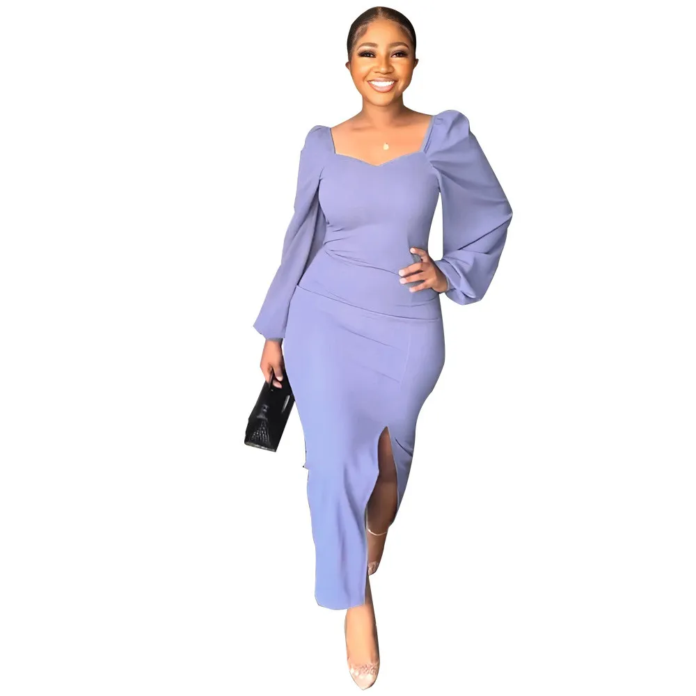 Women Fit Sexy Backless Long Sleeve Slit Dress 20 Women Fit Sexy Backless Long Sleeve Slit Dress - Image 18