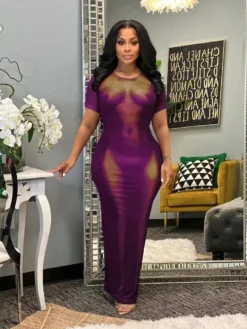 Women's Positioning Print Sexy Short Sleeve Dress -Women Fashion Shop 56751a0412ae50ac