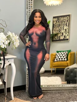 Women's Positioning Print Sexy Dress -Women Fashion Shop 58215179dd3c3b3b