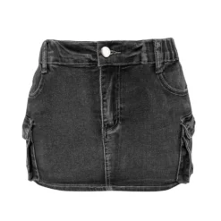 Women's Summer Retro Stretch Tight Fitting Cargo Pocket Denim Skirt -Women Fashion Shop 5833b55b8ef3af68