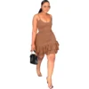 Women Casual Strap Ruffle Bodycon Dress -Women Fashion Shop 5977c34fc524eb02