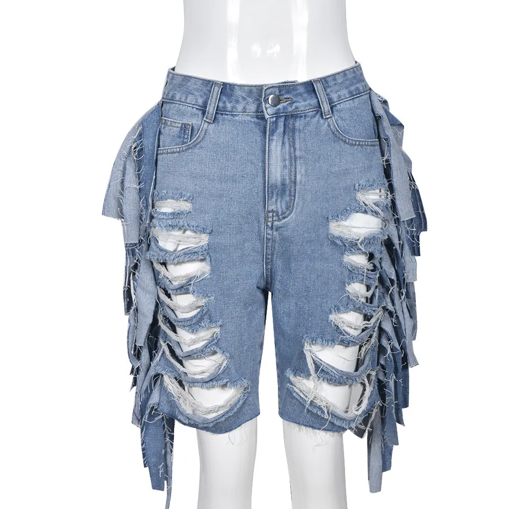 Summer Women's High Waist Ripped Wash Style Hole Tassel Short Shorts 12 Summer Women's High Waist Ripped Wash Style Hole Tassel Short Shorts - Image 10