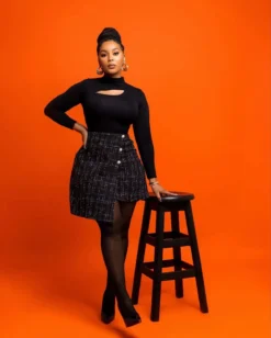 Women's Autumn And Winter High Waist Button Irregular A-Line Short Skirt -Women Fashion Shop 5a276b3423629cb9