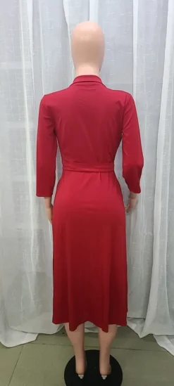 Women's Printed Turndown Collar Lace-Up Dress -Women Fashion Shop 5ad7a63b9498375f