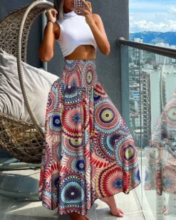 Summer Fashion High Waist Printed Women's Long Skirts 36 Summer Fashion High Waist Printed Women's Long Skirts -Women Fashion Shop 5afb40c33d8d8f7f
