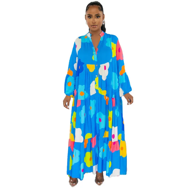 Women Floral Print Loose Long Dress 9 Women Floral Print Loose Long Dress - Image 7