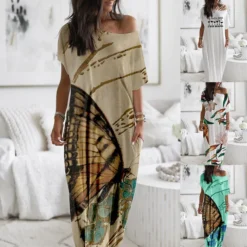 Women's Summer Positioning Print Long Shirt Dress -Women Fashion Shop 5c24d40ad7f287de