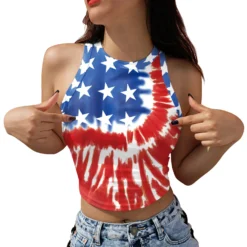 Summer American Flag Print Sleeveless Tank Top -Women Fashion Shop 5c594195af87b575
