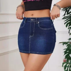 Women Washed Embroidered Stretch Denim Skirt -Women Fashion Shop 5d6f65649ac2fcb5