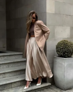 Women Summer Satin Loose Skirt -Women Fashion Shop 5d97bcb8a2da4910