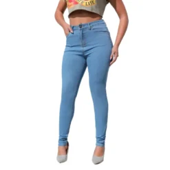 Women's Stretch Tight Fitting High Waist Washed Denim Pants -Women Fashion Shop 5dd2f0cb17d62e4c