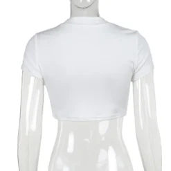 Casual Letter Printed Short Top Women's Summer Crop Slim T-Shirt -Women Fashion Shop 5dd438180668d92a