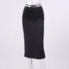 Women'S Fall/Winter Pleated Lace Up Tight Fitting Bodycon Long Skirt -Women Fashion Shop 5e1daa0928f2f7b2