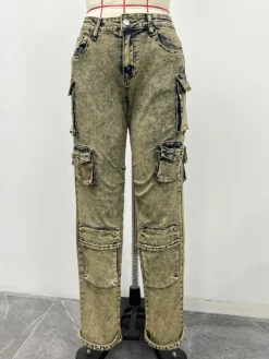 Women Cargo Wash Vintage Denim Pants 14 Women Cargo Wash Vintage Denim Pants -Women Fashion Shop 60381a109c5d155e