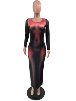 Women's Positioning Print Sexy Dress -Women Fashion Shop 6039a745e6803269