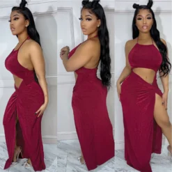 Women Sexy Backless Cut Out Slit Bodycon Dress -Women Fashion Shop 61584f11cddf720b