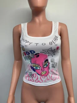 Summer Casual Print Sleeveless Crop Tank Top Women -Women Fashion Shop 63658fa6354734b8