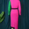 Women Color Block Long Sleeve Dress 2 Women Color Block Long Sleeve Dress -Women Fashion Shop 636c76f919ea88e0