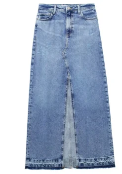 Women's Spring Fashion Chic Denim Midi Front Slit Skirt -Women Fashion Shop 63c49494723fab39