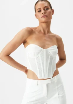 Women Sexy Mesh Fishbone Strapless Crop Top -Women Fashion Shop 63d5f58d89870d82